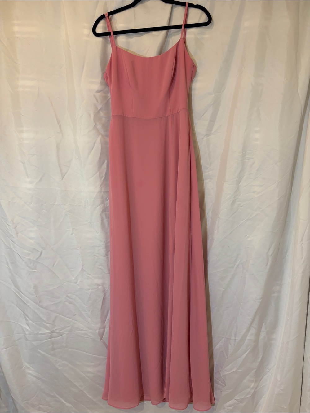 Classic Spaghetti-Strap Pink Maxi Dress